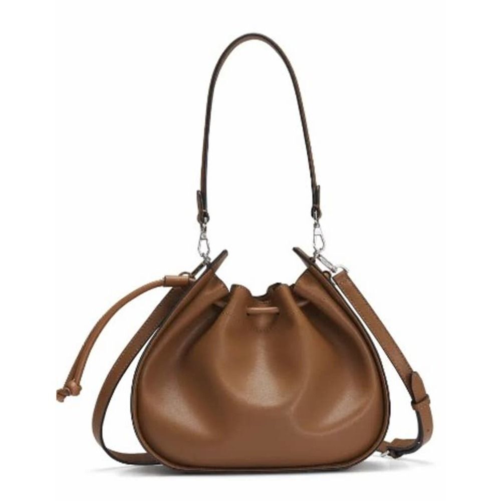 orYANY Brown Leather Drawstring Crossbody Bag